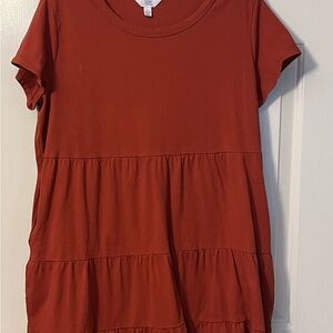 Time and Tru Red Short Sleeve Top